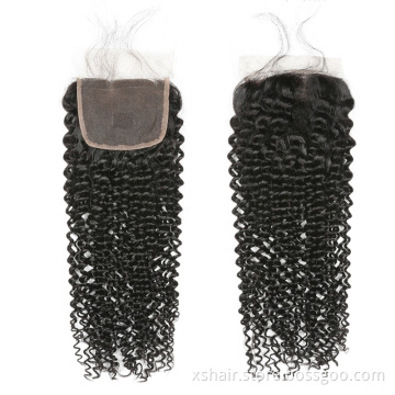 Best quality deep curly 4X4 5X5 6X6 7X7 Swiss Lace Closure 100% Brazilian Human Hair Transparent Lace Closure,HD Lace Closure